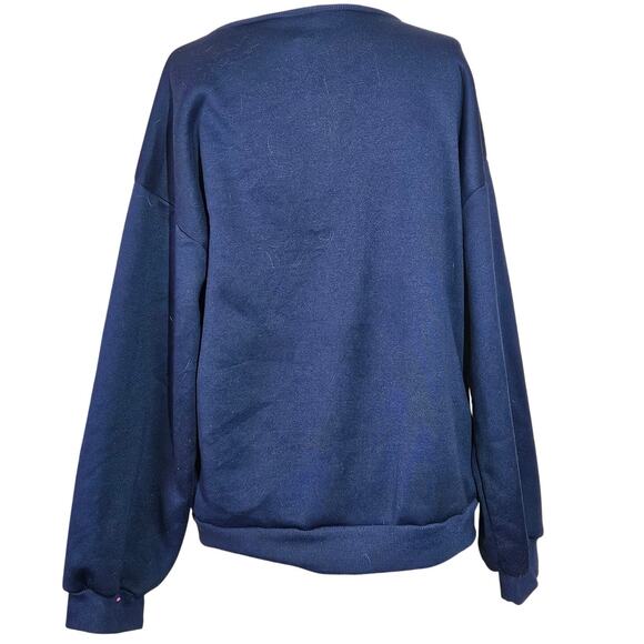 Navy Crew Neck Sweatshirt Size Medium - Picture 2 of 4